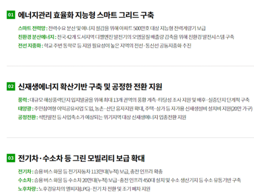 한국판뉴딜정책 : 대한민국 대전환 10대과제 요약 4 한국-뉴딜정책의-그린뉴딜-저탄소.분산형-에너지-확산