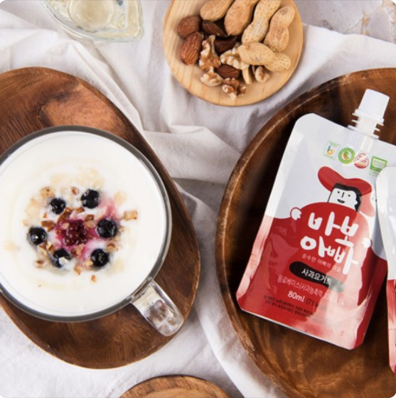 네이버 쇼핑 커넥트-프리미엄 유기농 수제 그릭 요거트 사과 무가당 요거트