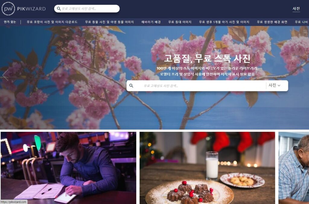 저작권 없는 무료 이미지 다운로드 사이트 추천 LIST 35+@-라이선스 확인 39 픽위자드 메인 페이지