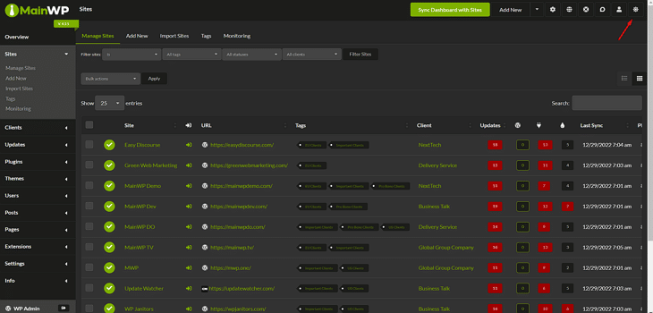 MainWP Dashboard 플러그인 8 MainWP Dashboard 내장 테마