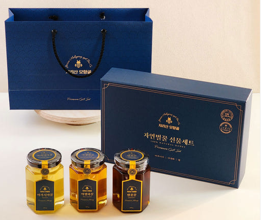 네이버 쇼핑 커넥트-지리산모향골 자연 벌꿀 선물세트 250g 3병 아카시아 야생화 밤꿀
