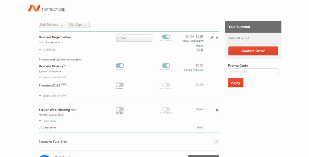 네임칩 도메인 구매3 [testpilotweb.com]_결제 창