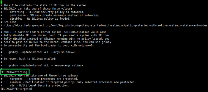 SELinux 개념과 보안 설정 1 SELinux 기본 설정 화면