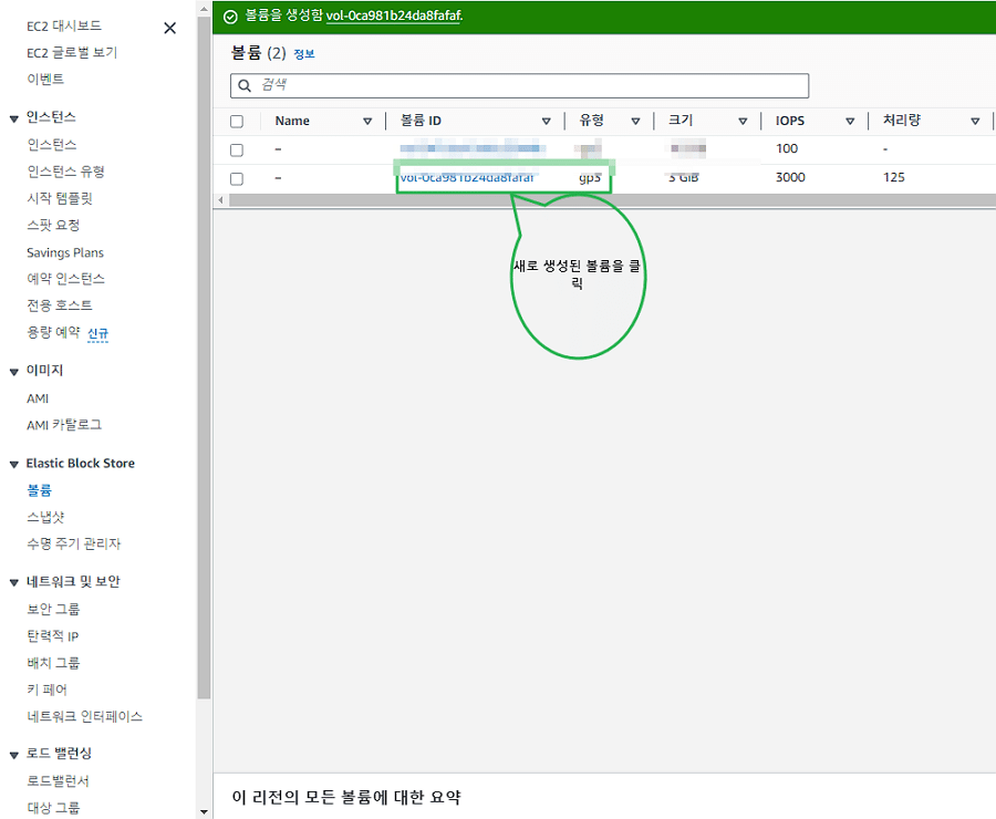 EBS 볼륨 추가-생성된 볼륨 확인