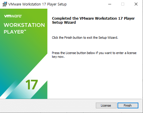 VMware 무료 버전 설치완료