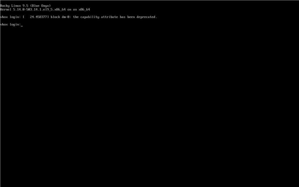Rocky Linux 설치 (9.5 Ver Minimal) | 이더넷 설정 15 VirtualBox Rocky Linux 설치-터미널 접속