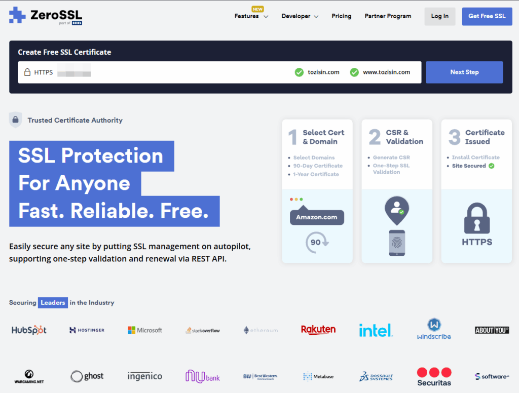 Nginx SSL 설치-Free 30일 신청 1