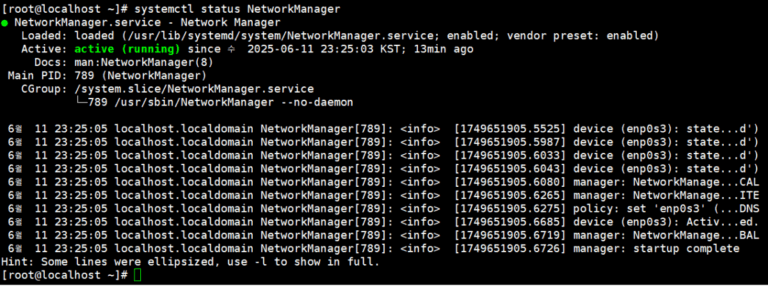systemctl status NetworkManager