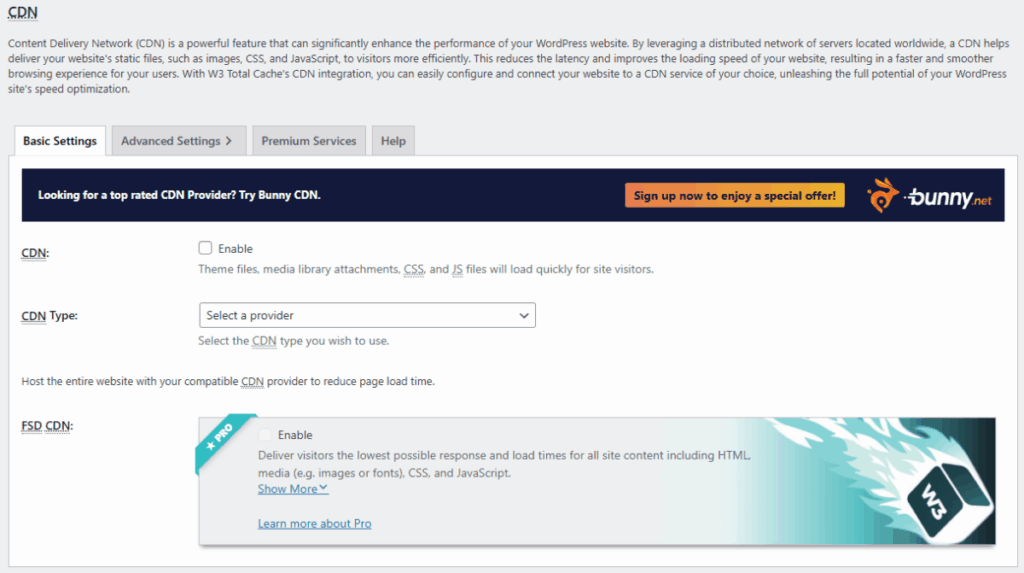 W3TC CDN 기본 설정_[영어]
