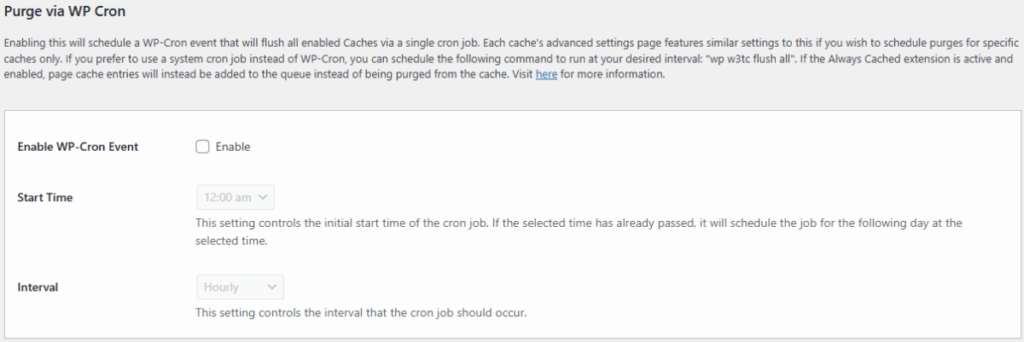 W3TC WP Cron을 통한 삭제[영어]