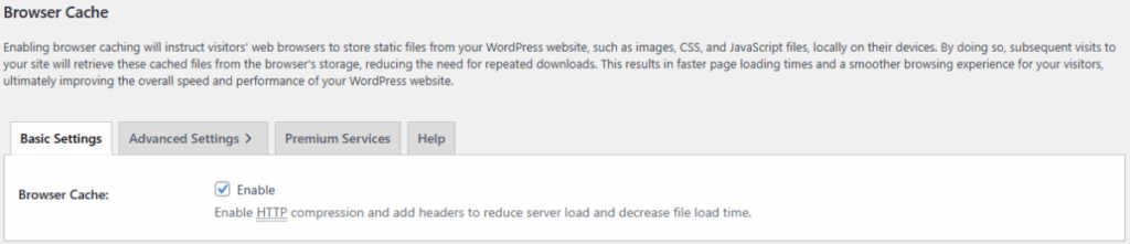 W3TC 브라우저 캐시[영어]