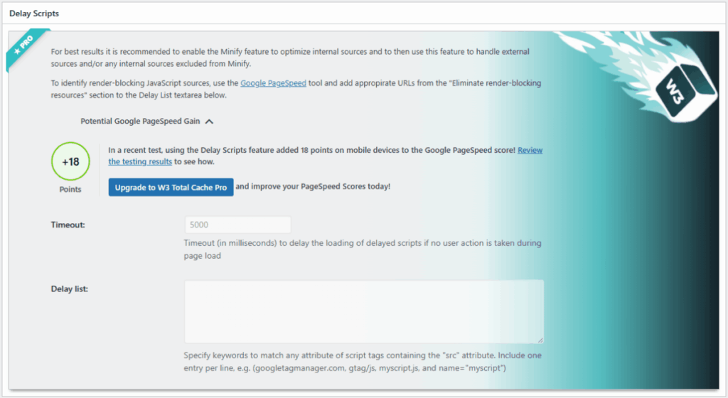 W3TC 사용자 경험 고급 설정 2[영어]