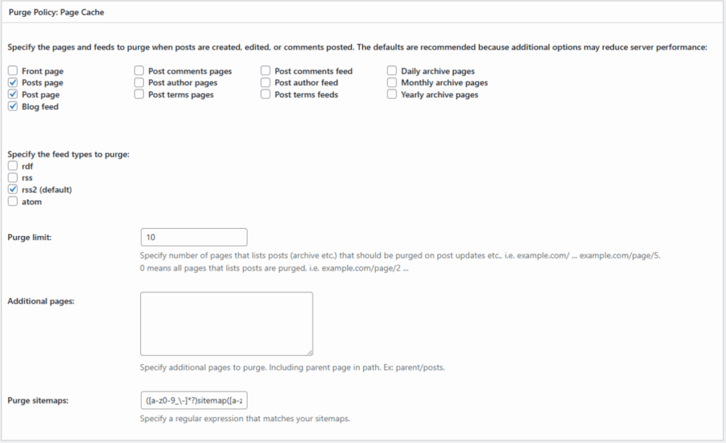 W3TC 페이지 캐시_고급-제거 정책(Page cache)[영어]