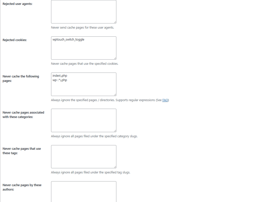 W3TC 페이지 캐시_고급_고급 설정 2[영어]