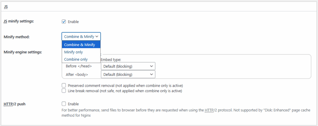 W3TC 페이지 캐시[고급 설정3]_JS[영어]