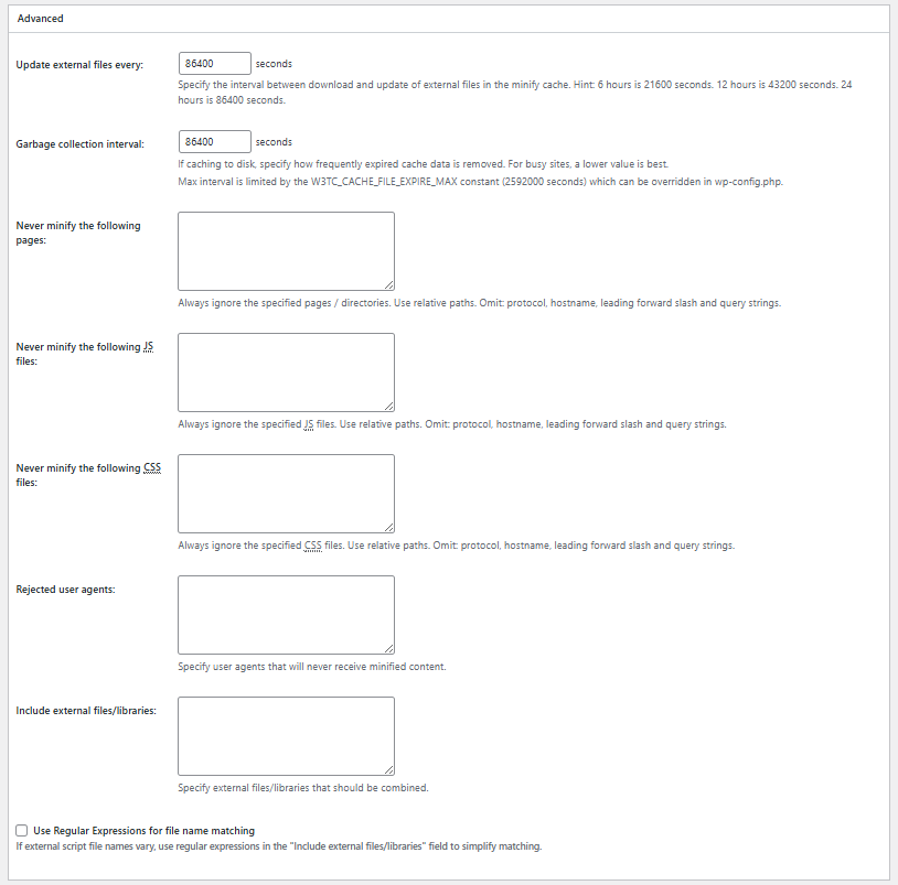 W3TC 페이지 캐시[고급 설정5]_고급[영어]