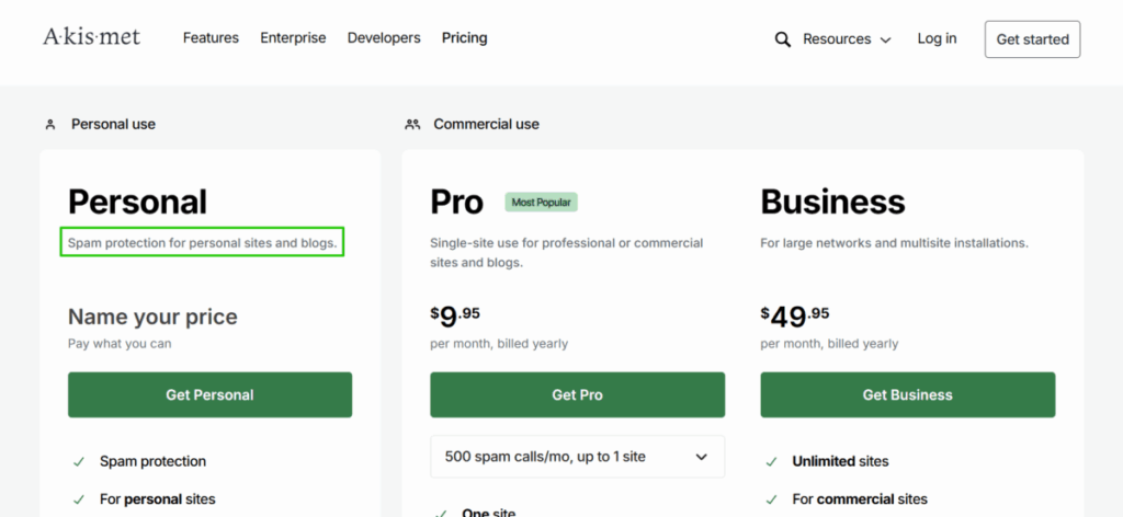 아키스밋 스팸 방지 플러그인_가격표