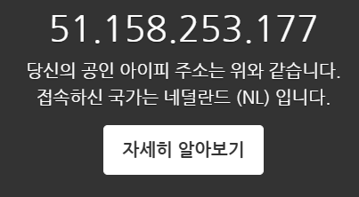구글 CCPA 및 GDPR 메시지 확인 테스트 3 VPN 사용 IP 주소 설정 화면 - 네덜란드