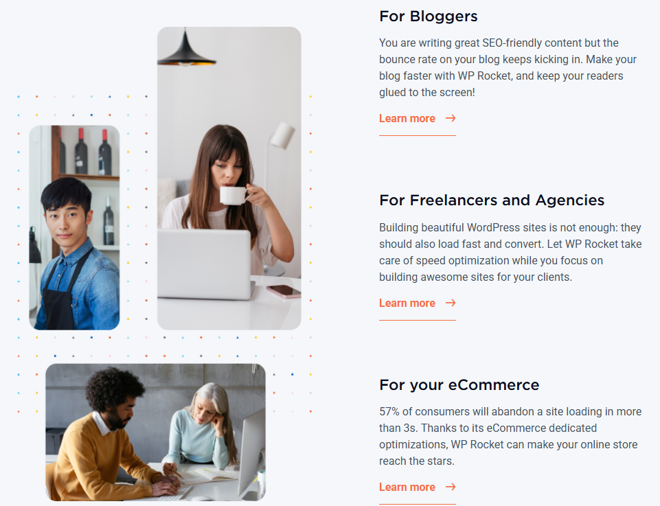 WP Rocket 메인페이지 or 소개 페이지 3