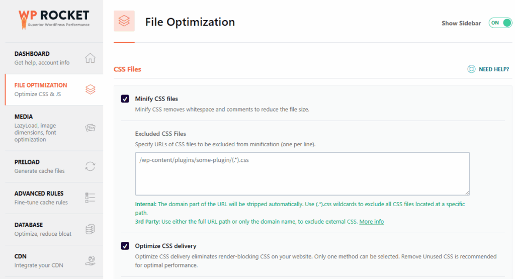 WP Rocket 파일 최적화 1 [영어]