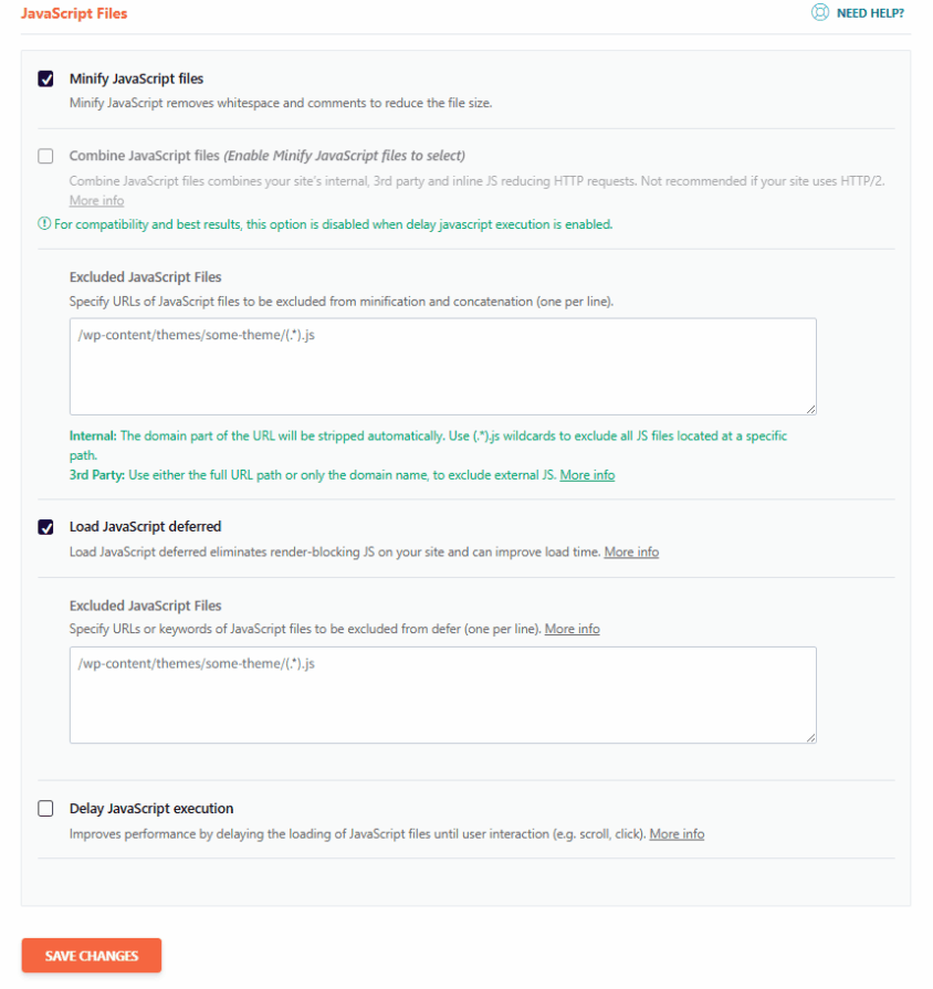 WP Rocket 파일 최적화 4 - JavaScript 설정 [영어]