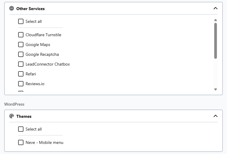 WP Rocket 파일 최적화 4 - JavaScript 설정_JavaScript 실행 지연_원클릭 제외 항목 2 [영어]