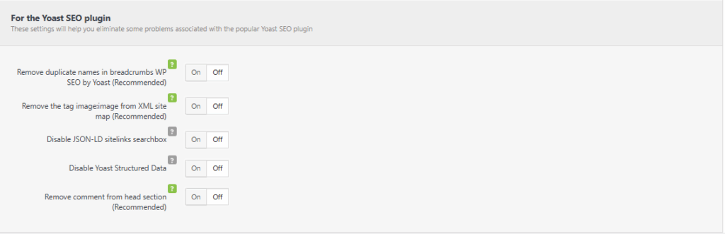 Clearfy 설정 - SEO 대시보드_Yoast SEO plugin 설정 [영어만]