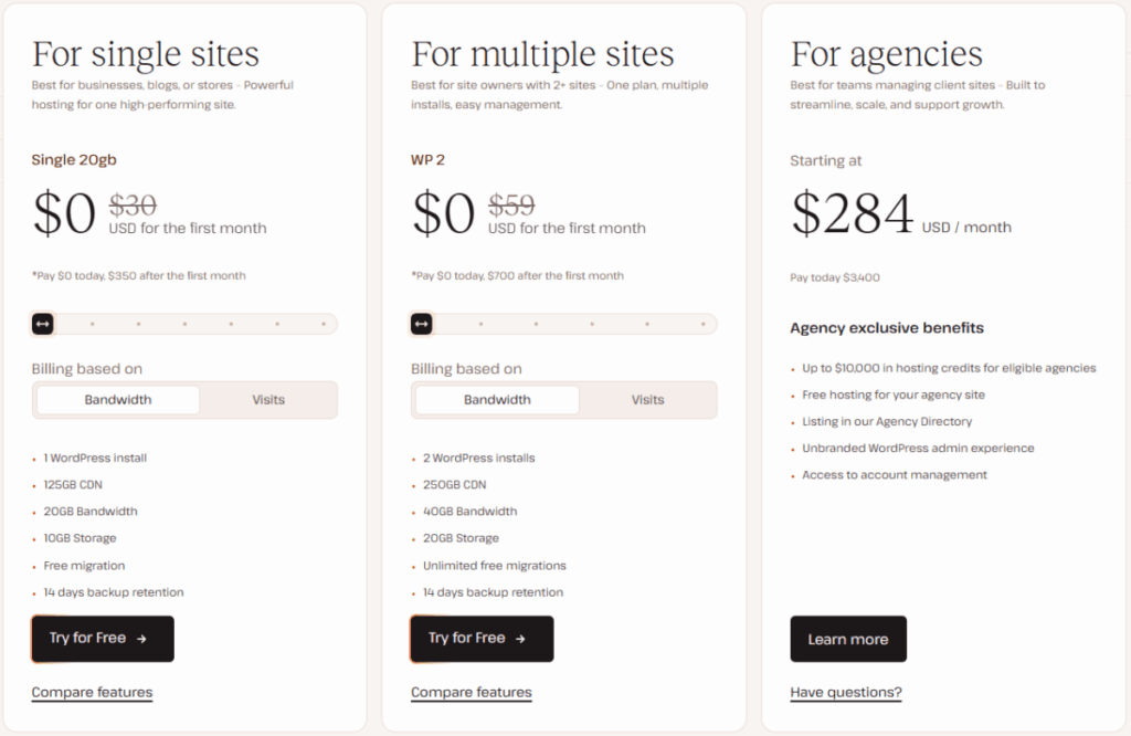 Kinsta 호스팅 가격-년 결제