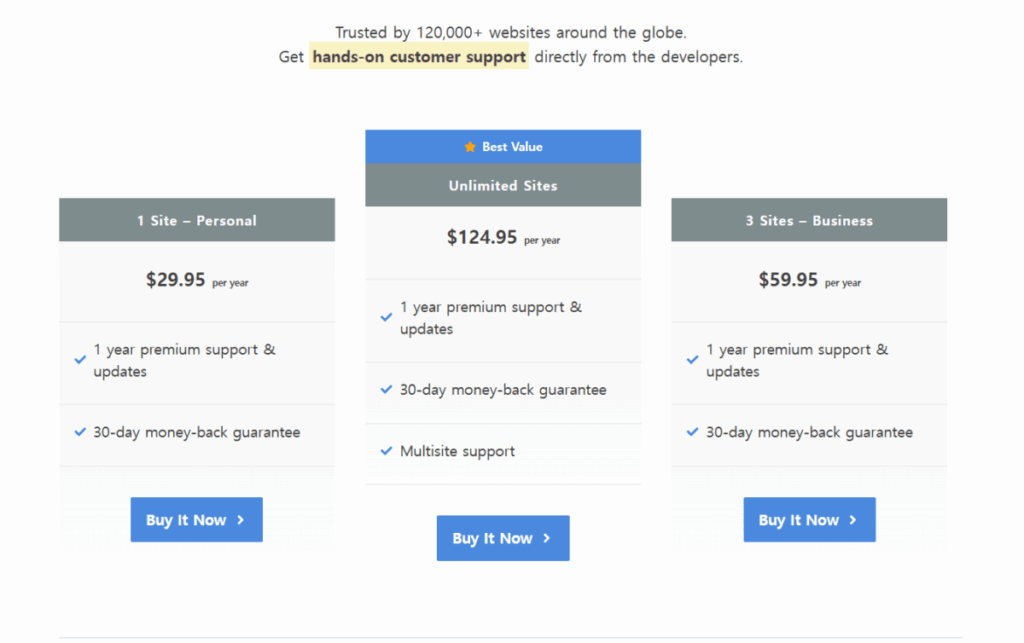 Perfmatters 플러그인 리뷰 & 가이드: 3년 동안 사용한 워드프레스 성능 최적화 설정 방법 2 Perfmatters pricing 정보