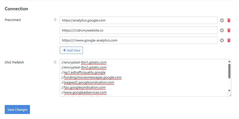 Perfmatters 플러그인 리뷰 & 가이드: 3년 동안 사용한 워드프레스 성능 최적화 설정 방법 177 Perfmatters 사전 로딩-Preconnect , Prefetch 사용 예시_uknew