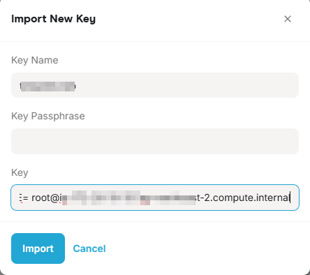 RocketNet 관리자 페이지-고급 설정_SSH Key 생성 3_