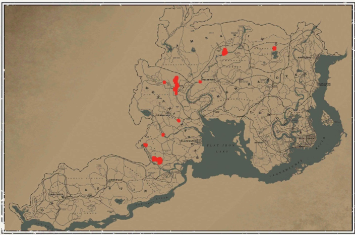 RDR2 動物の場所 6 RDR2 動物の場所マップ – クマ