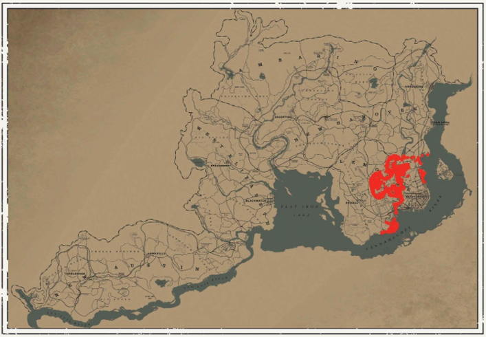 RDR2 動物の場所 72 RDR2 動物の場所マップ – ワニ