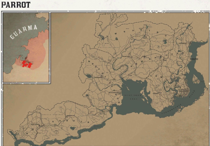 RDR2 動物の場所 66 RDR2 動物の場所マップ – オウム