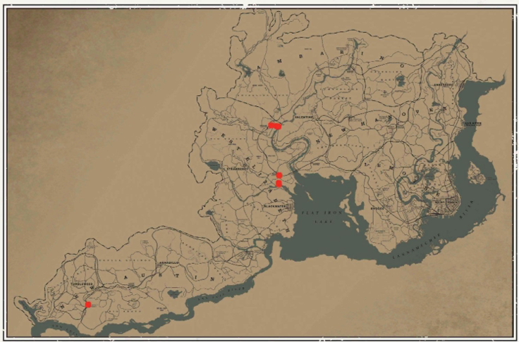 RDR2 動物の場所 62 RDR2 動物の場所マップ – レンジャク