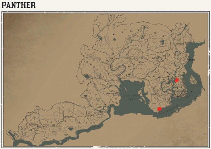 RDR2 動物の場所 9 RDR2 動物の場所マップ – パンサー
