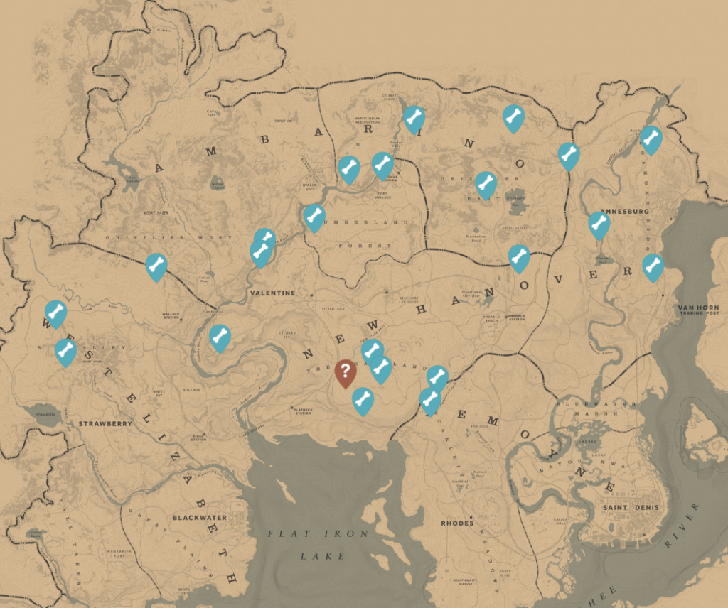레데리2 공룡뼈 지도 30곳 및 보상 4 레데리2 공룡뼈 위치