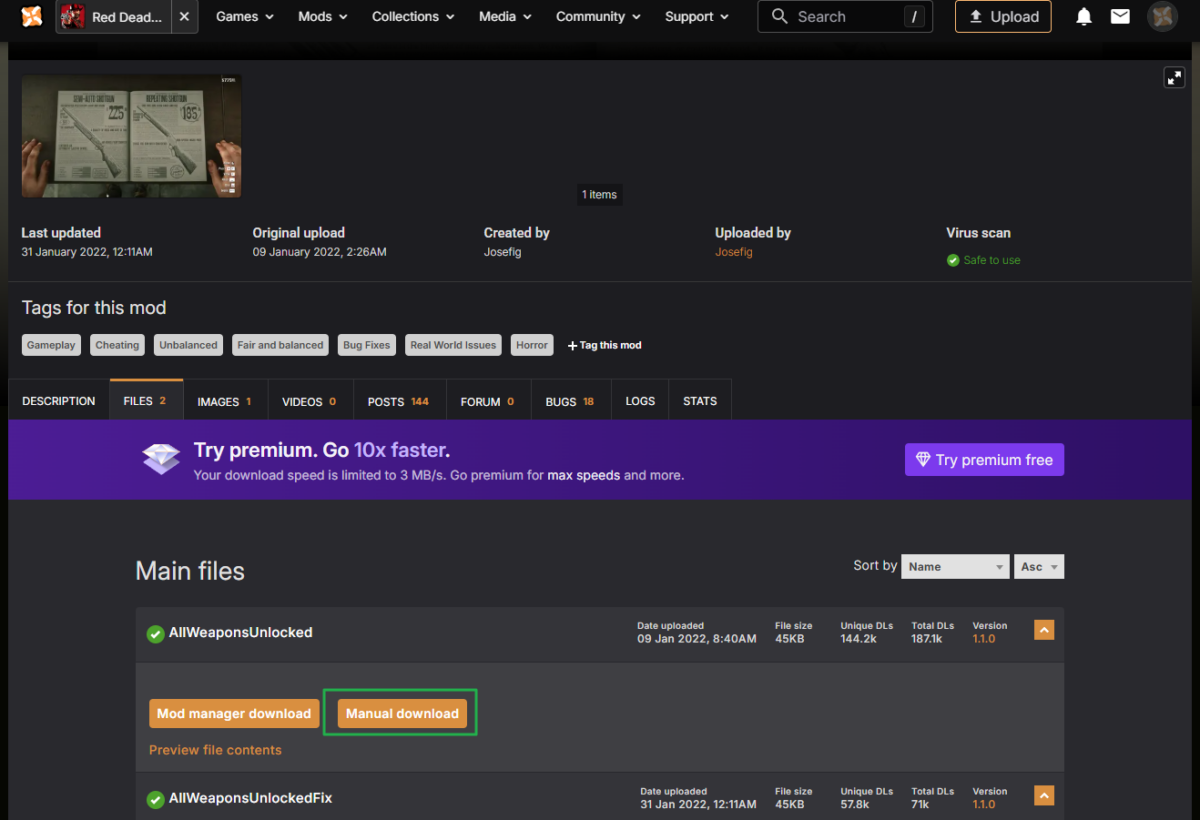 레데리2 무기 잠금 해제 모드 설정 방법 6 레데리2 무기 잠금 해제 다운로드 페이지 - 수동 다운로드