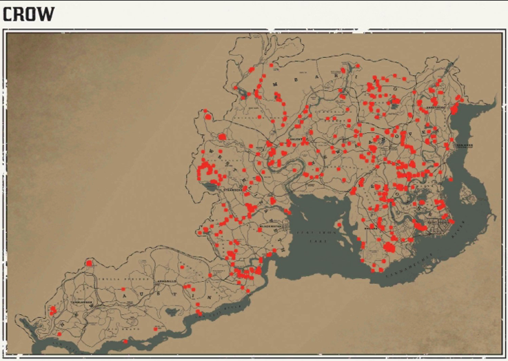 레데리2 일반 동물 위치 133 레데리2 일반 동물 위치 지도-까마귀