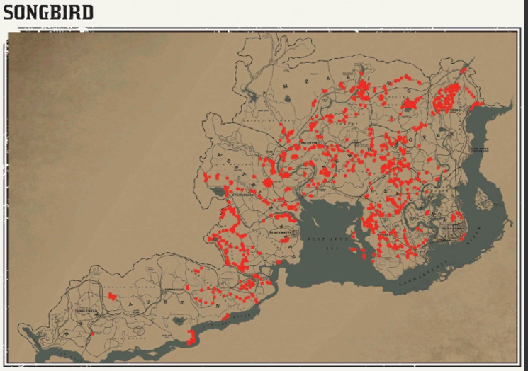 레데리2 일반 동물 위치 126 레데리2 일반 동물 위치 지도-명금