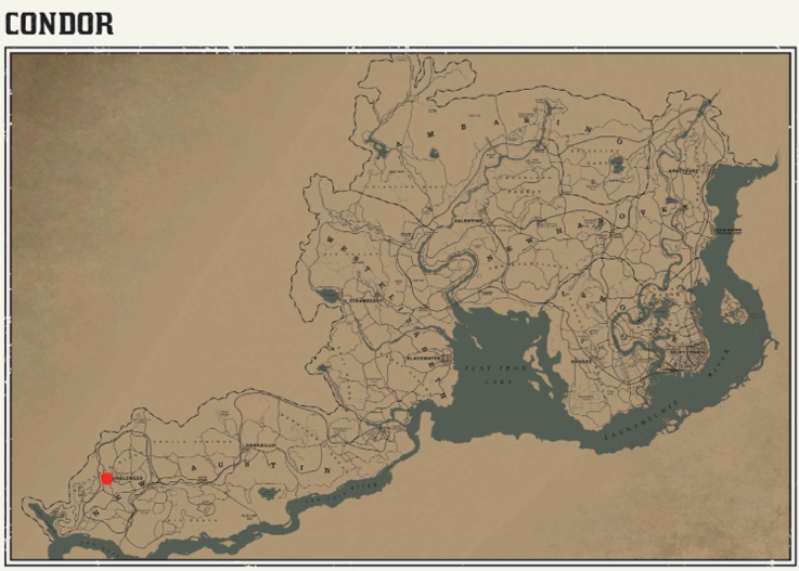 레데리2 일반 동물 위치 112 레데리2 일반 동물 위치 지도-콘도르