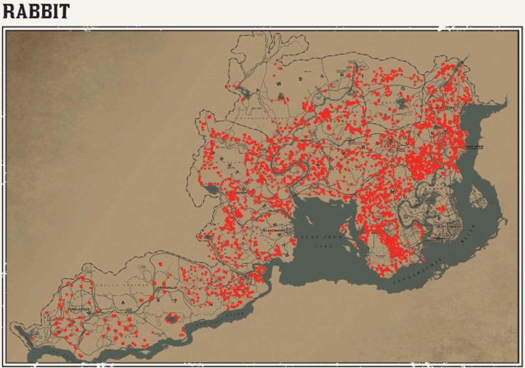 레데리2 일반 동물 위치 97 레데리2 일반 동물 위치 지도-토끼