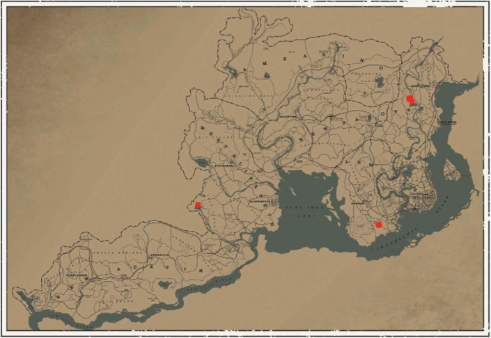 레데리2 일반 동물 위치 107 레데리2 일반 동물 위치 지도(박쥐)