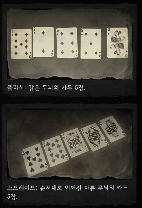 레데리2 포커: 위치와 규칙 21 레데리2 포커-플러시, 스트레이트