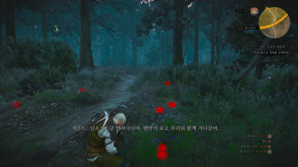위쳐3 혈연 & 실종된 정찰대 24 실종된 정찰대 - 이동 경로 추적