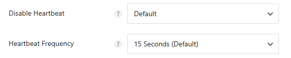 wp-config.php Basic Settings: From File Location to Memory and Revisions 3 Perfmatters Heartbeat settings