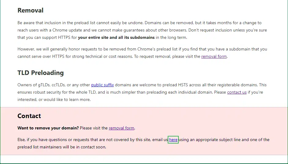 HSTS 설정방법 7 HSTS preload 삭제 방법-메일 발송 요청