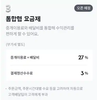 배달의 민족 수수료 정리(배민 광고&배민1) - 2022년 3월 21일 6 배달의민족 수수료-배민1 통합형 요금제