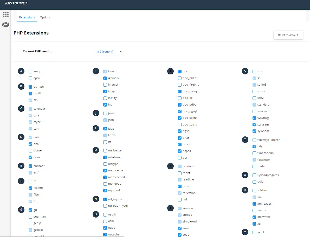 FastComet-Hosting-PHP-8.2-확장-기능