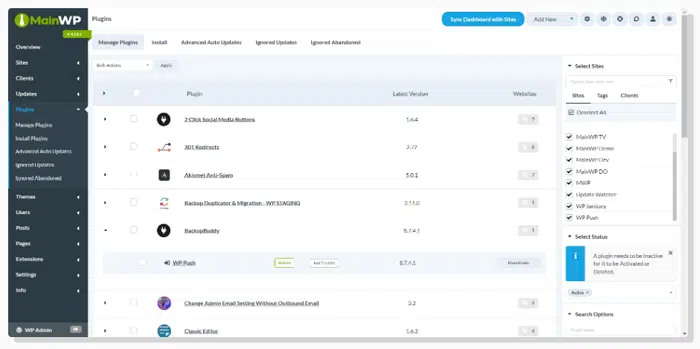 MainWP Dashboard 플러그인 3 MainWP Dashboard 플러그인 및 테마 관리